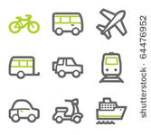 transport web icons  green and...