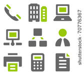 office web icons  green grey...