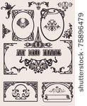 four black and white art deco...