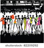 fashion show crowd vector