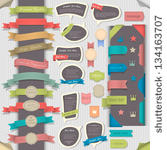 big set retro design elements...
