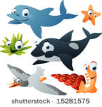 vector sea animal set 17 ...