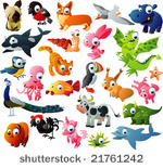big vector animal set