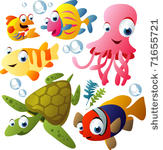 vector sea animals