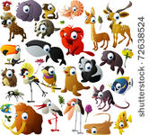 big vector animal set