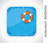 water pool icon with ring buoy