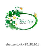 banner with flowers and...