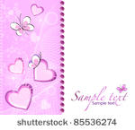 pink background with butterflies