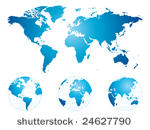 hand drawn world map and globes ...