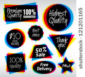 various vector labels in cmyk...