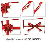 vector set of red gift bows...