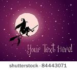 halloween card with full moon...