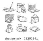 hand drawn computer icons....