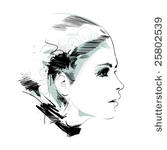 hand drawn fashion model....