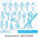 set of funny cartoon little man ...