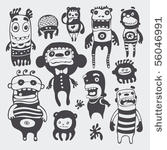 funny characters set. vector...