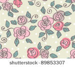 hand draw seamless  flowers on...