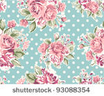 pink vintage rose pattern on...