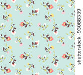tiny floral pattern on green...