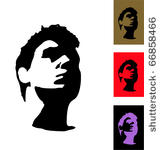 silhouette of face. stranger.