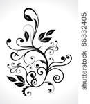 abstract floral with curve...