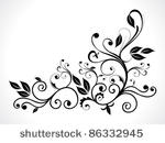 abstract black floral vector...