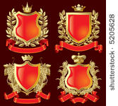 vector set of gold heraldic...