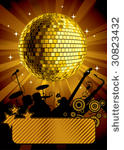 vector gold disco ball with a...
