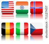 square national flag set on a...