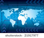 large blue world map on an...