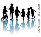 children are walking and...