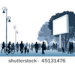 crowd of people walking on a...