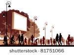 crowd of people walking on a...