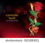 beautiful roses with ribbon and ...