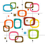 retro colorful squares  vector  ...