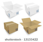 cardboard boxes icons open  ...