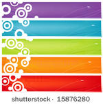 multi colored swoosh banners...