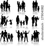 family silhouettes in different ...