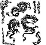 iconic dragons   tribal borders ...