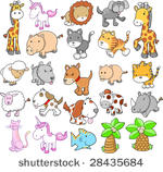 giant animal set vector...