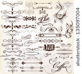 vector set of calligraphic...