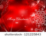 red background with snowflakes. ...