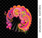sweet pink swirls. vector...