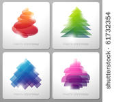 set of abstract shiny christmas ...
