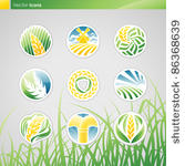 wheat and rye. icon set.