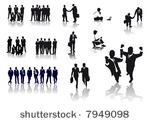 vector silhouettes of several...