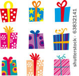 set of gifts and elements for...