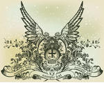 vintage emblem whit ribbons
