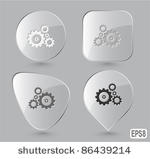 gears. glass buttons. vector...