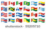 wavy flags set   america. 24...
